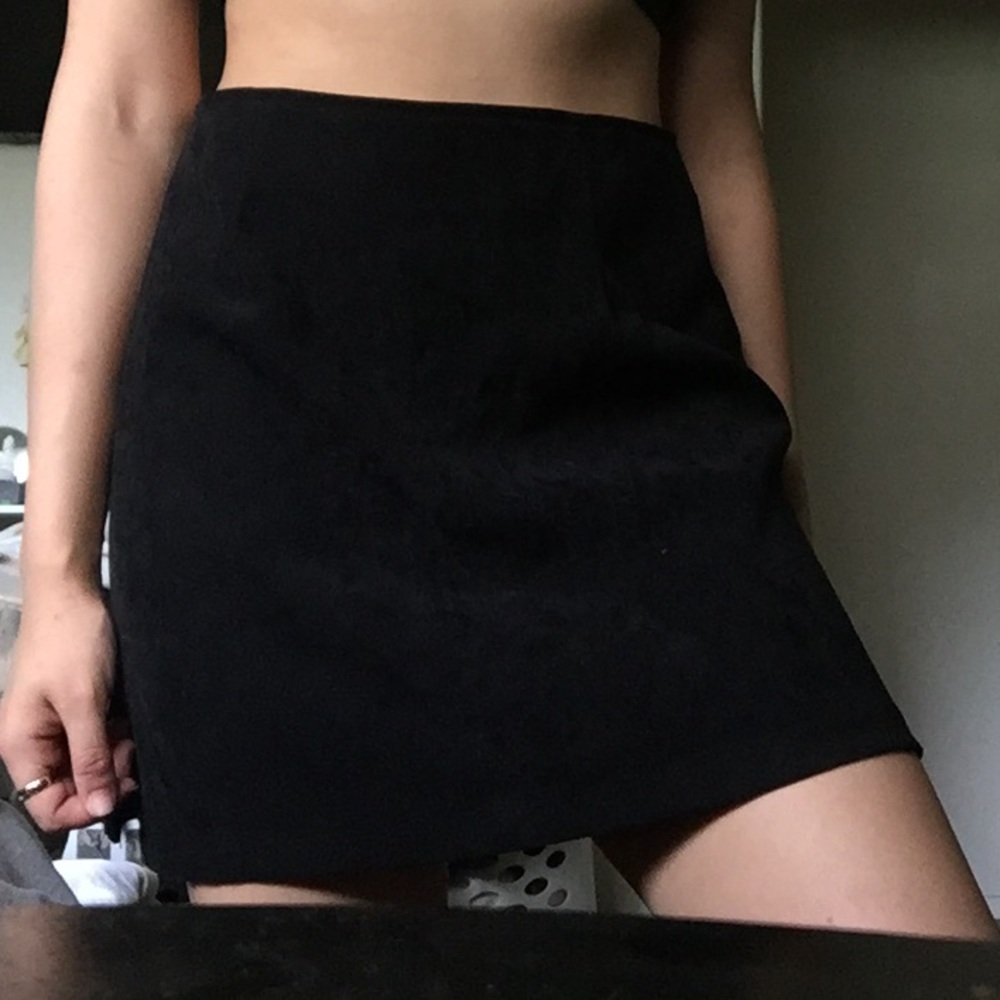 Black velvet skirt